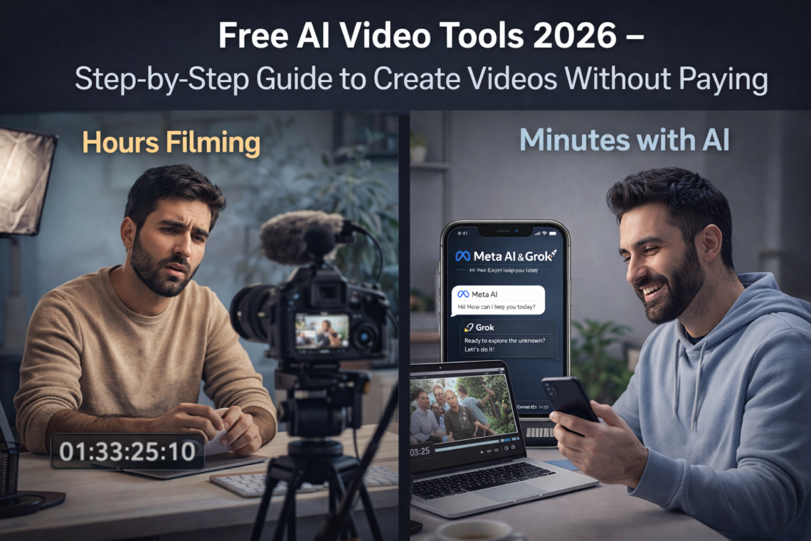 tools”, “AI se free video kaise banaye”, “free text to video AI”, “AI avatar video free”
